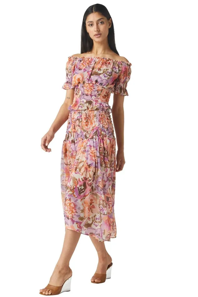 Women MISA Los Angeles Skirts and Shorts ZADORA SKIRT Sunset Blooms