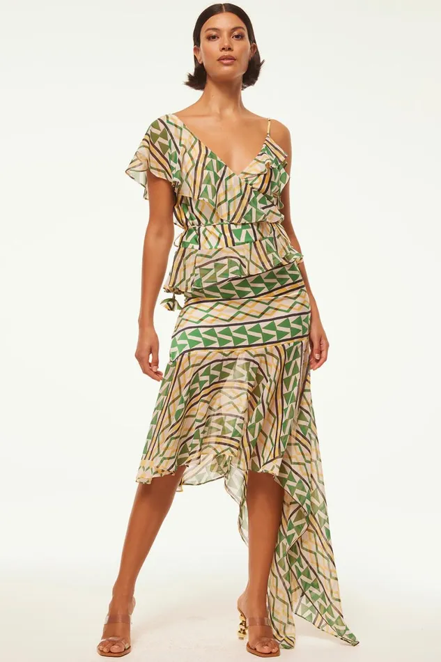 Women MISA Los Angeles Tops AGATA TOP Limoncello Geo Mix