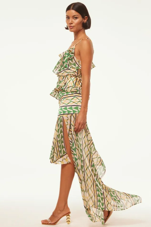 Women MISA Los Angeles Tops AGATA TOP Limoncello Geo Mix