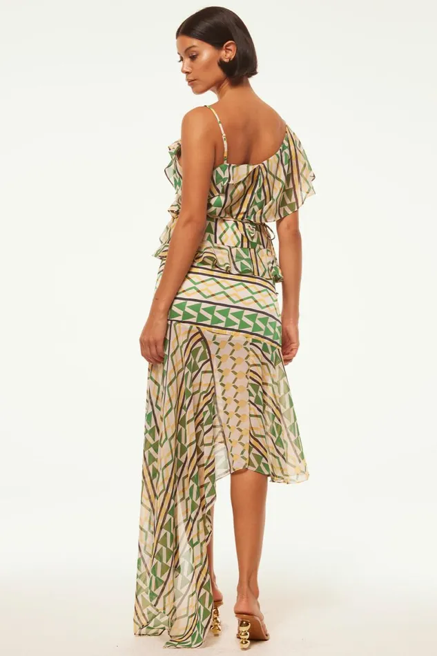 Women MISA Los Angeles Tops AGATA TOP Limoncello Geo Mix