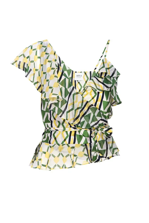 Women MISA Los Angeles Tops AGATA TOP Limoncello Geo Mix