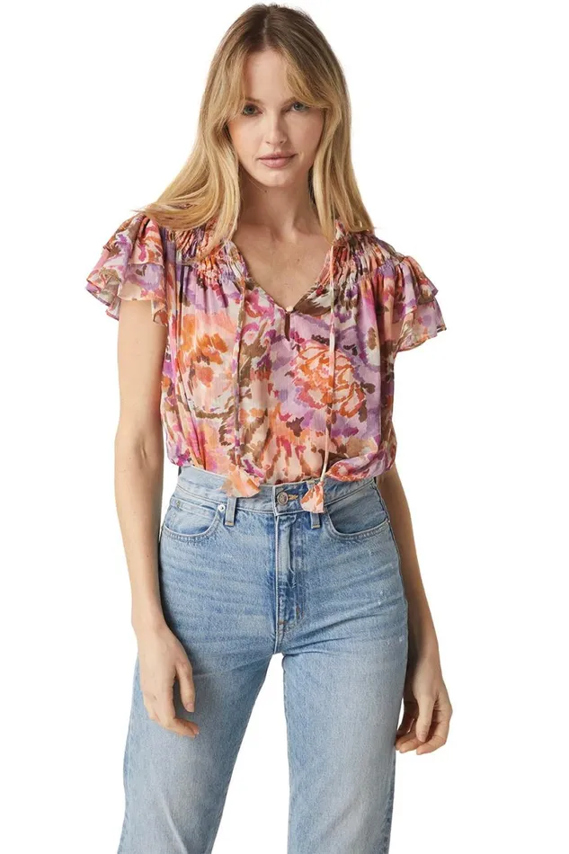 Women MISA Los Angeles Tops ALMA TOP Sunset Blooms