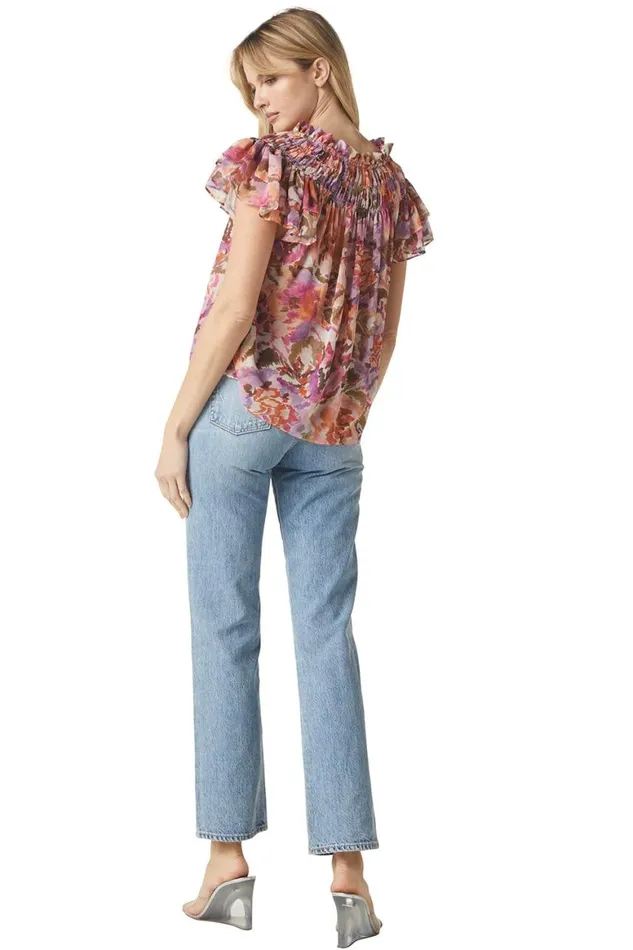 Women MISA Los Angeles Tops ALMA TOP Sunset Blooms