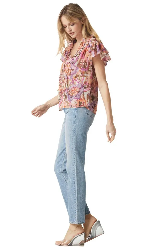 Women MISA Los Angeles Tops ALMA TOP Sunset Blooms