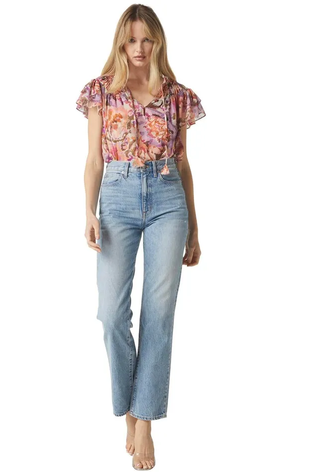Women MISA Los Angeles Tops ALMA TOP Sunset Blooms
