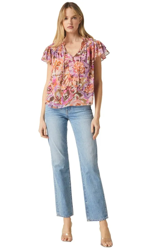 Women MISA Los Angeles Tops ALMA TOP Sunset Blooms