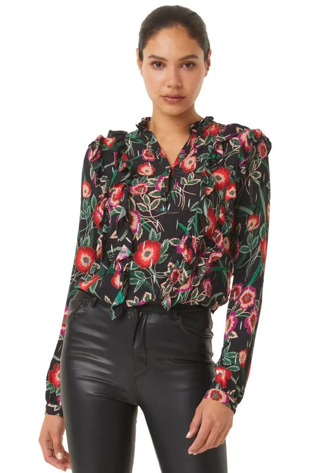 Women MISA Los Angeles Tops ASTRID TOP Anemone Awe