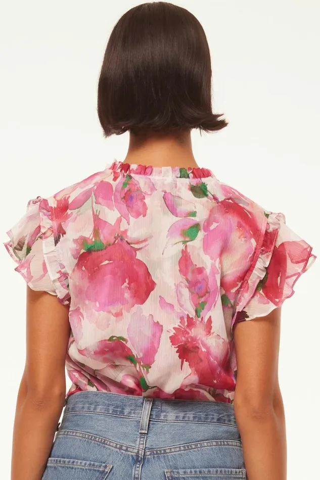 Women MISA Los Angeles Tops BASIA TOP Garden Fuchsia