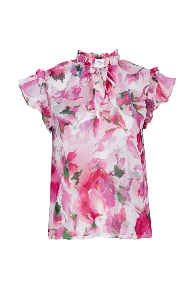 Women MISA Los Angeles Tops BASIA TOP Garden Fuchsia