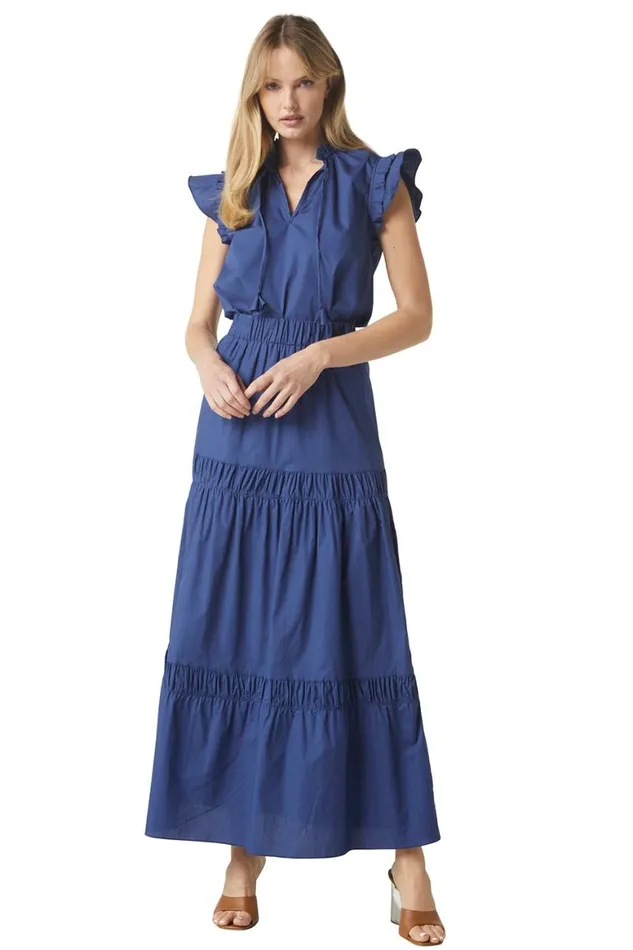 Women MISA Los Angeles Tops BASIA TOP Indigo Blue