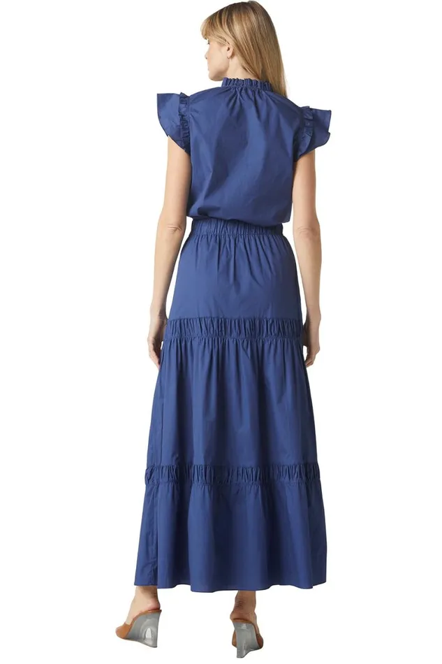 Women MISA Los Angeles Tops BASIA TOP Indigo Blue