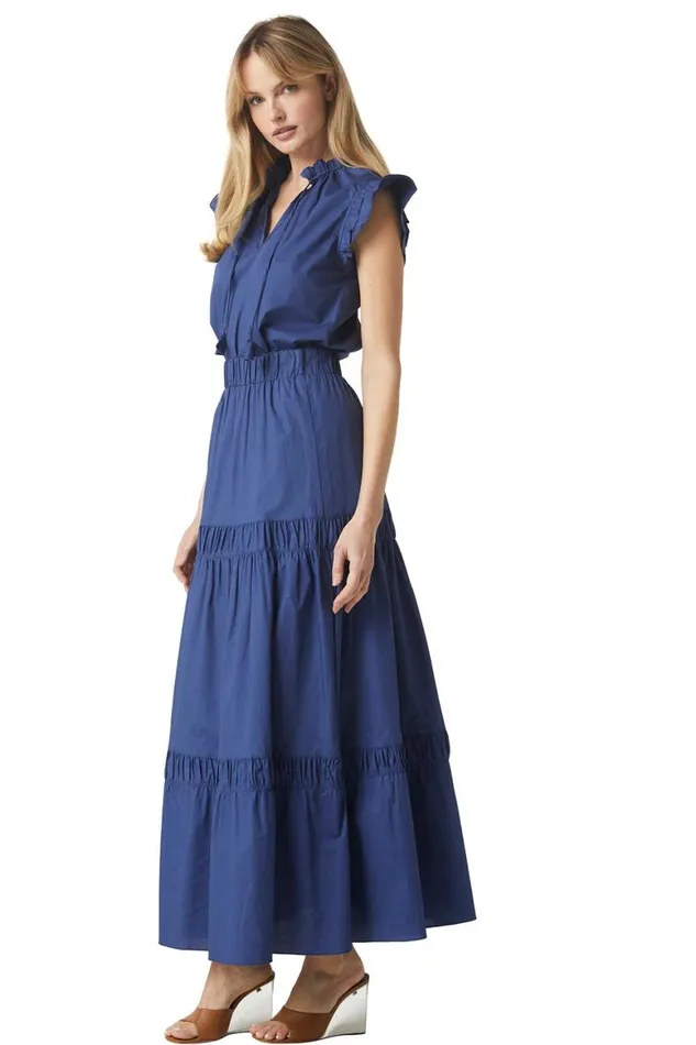 Women MISA Los Angeles Tops BASIA TOP Indigo Blue