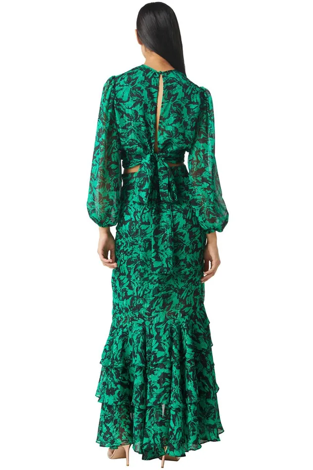 Women MISA Los Angeles Tops BEATRIZ TOP Emerald Abstract