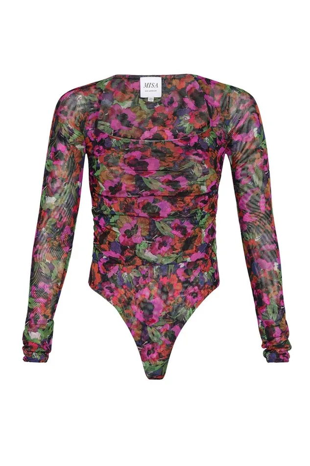 Women MISA Los Angeles Tops HAYWORTH BODYSUIT Jewel Tone Flora