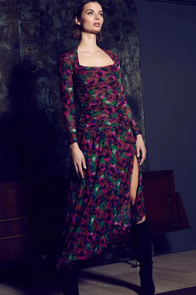 Women MISA Los Angeles Tops HAYWORTH BODYSUIT Jewel Tone Flora