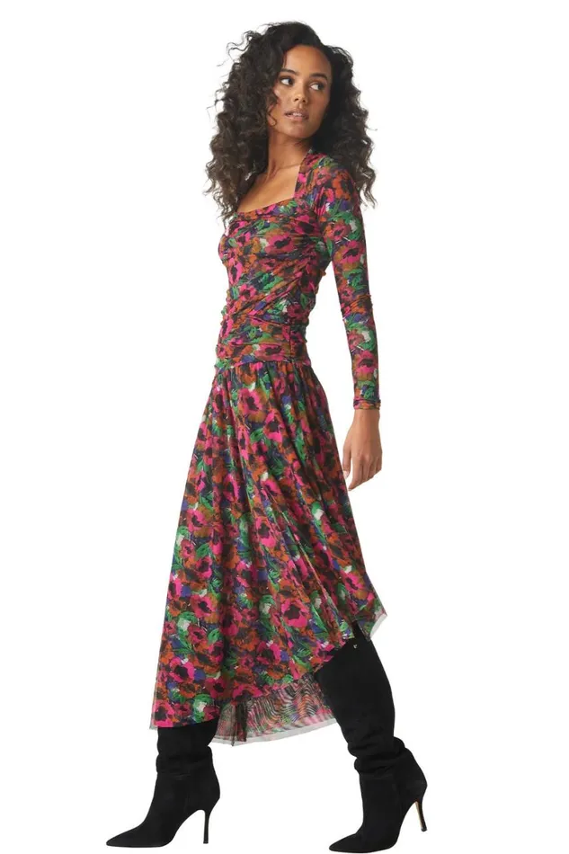 Women MISA Los Angeles Tops HAYWORTH BODYSUIT Jewel Tone Flora