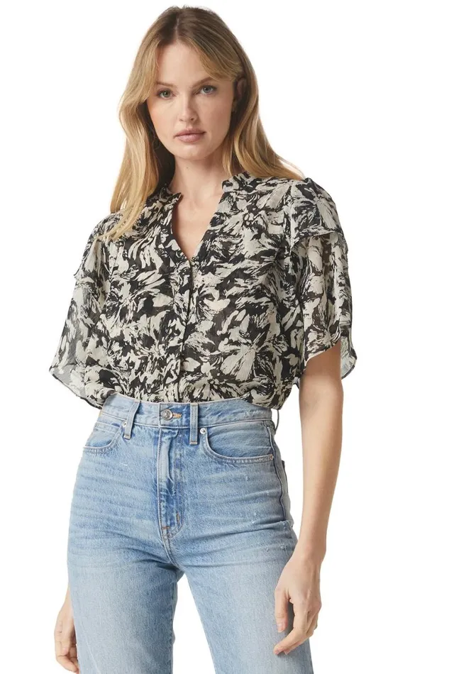 Women MISA Los Angeles Tops LIVIA TOP Tonal Abstract