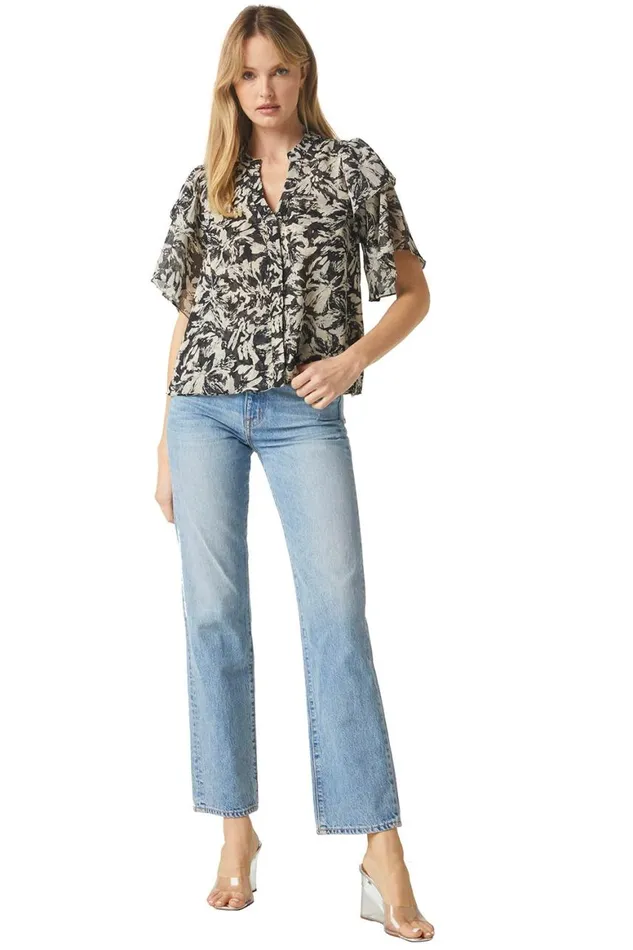 Women MISA Los Angeles Tops LIVIA TOP Tonal Abstract