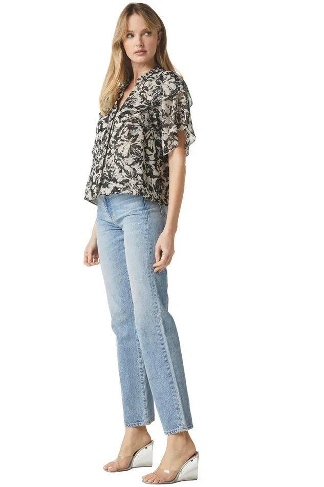 Women MISA Los Angeles Tops LIVIA TOP Tonal Abstract