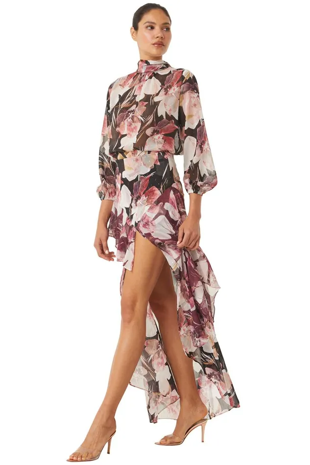 Women MISA Los Angeles Tops LULU TOP Flora Tropical Black