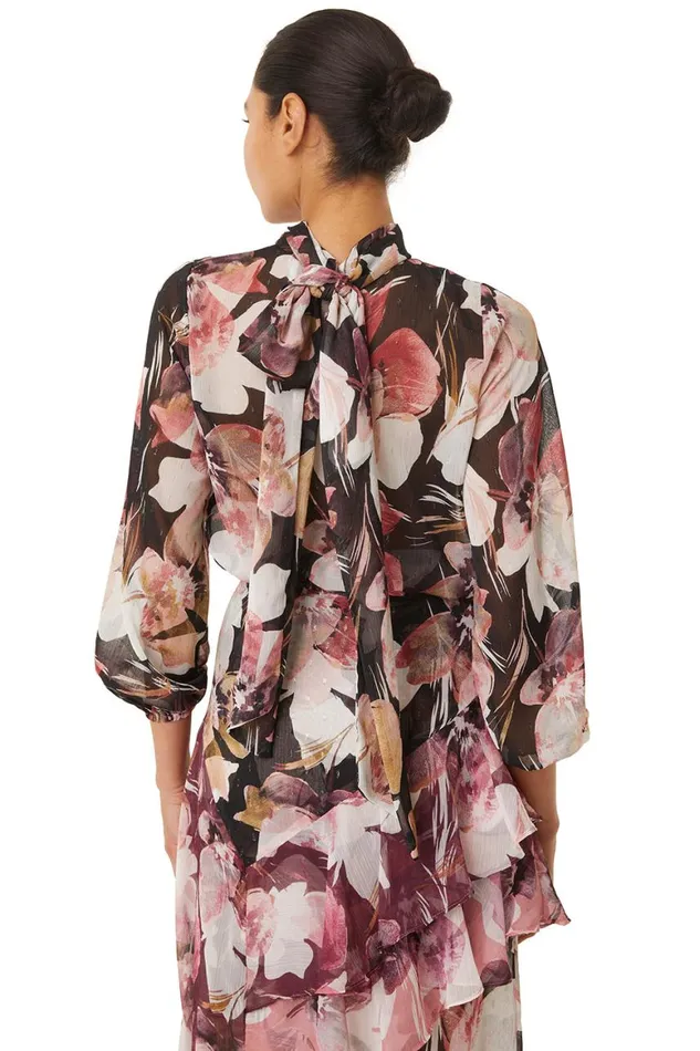 Women MISA Los Angeles Tops LULU TOP Flora Tropical Black