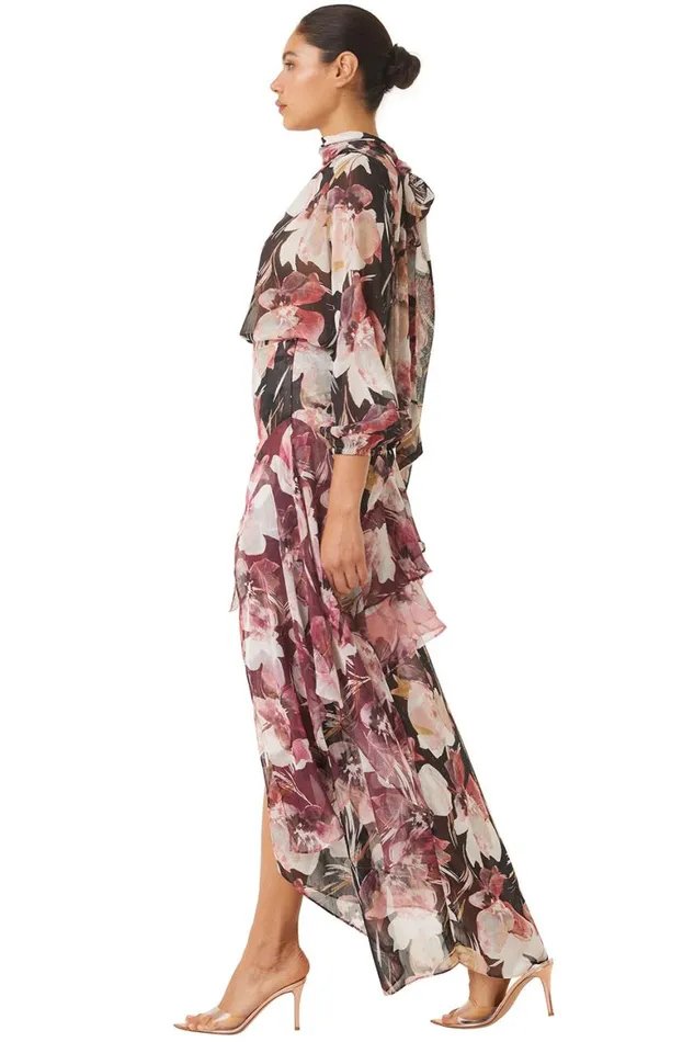 Women MISA Los Angeles Tops LULU TOP Flora Tropical Black