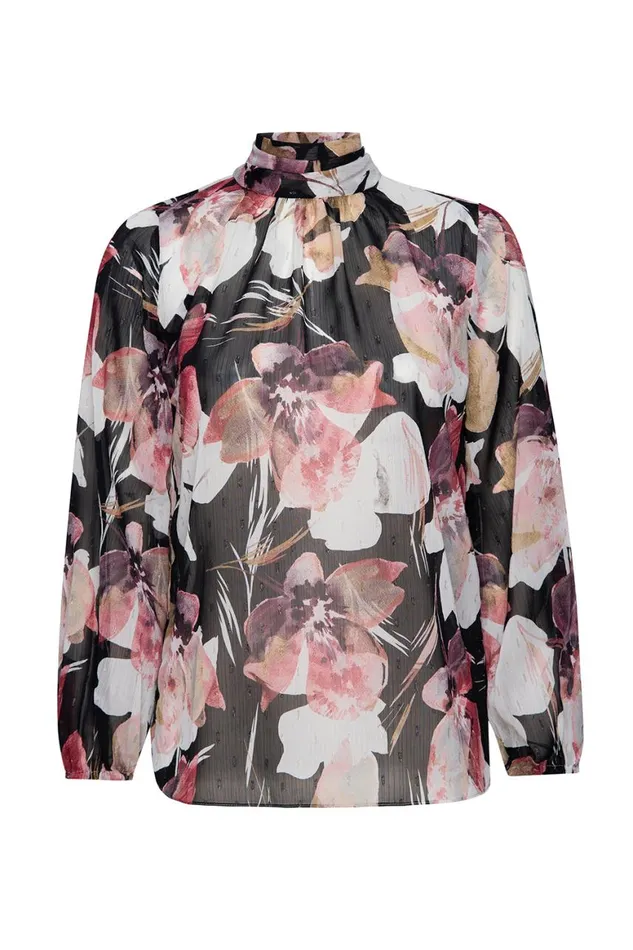 Women MISA Los Angeles Tops LULU TOP Flora Tropical Black