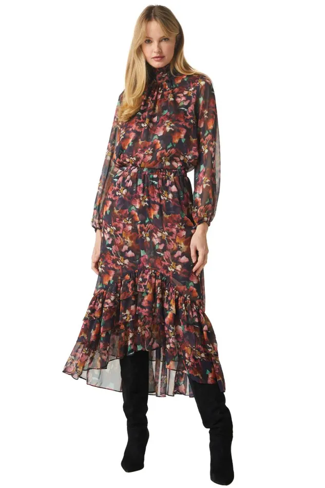 Women MISA Los Angeles Tops LULU TOP Libra Fleur Chiffon