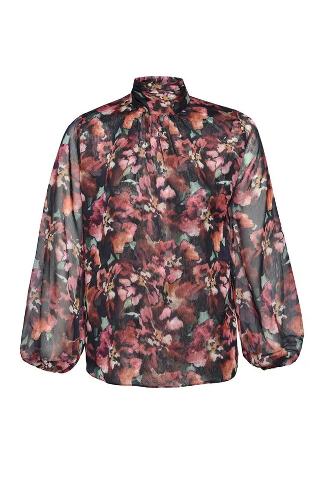 Women MISA Los Angeles Tops LULU TOP Libra Fleur Chiffon