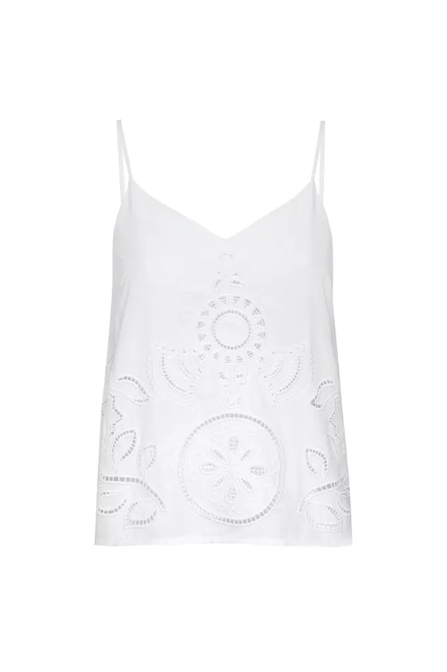 Women MISA Los Angeles Tops MARCELA TOP Canary Eyelet