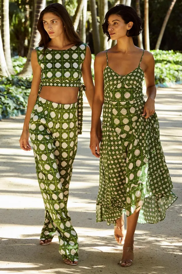 Women MISA Los Angeles Tops OLENA TOP Rattan Tile Mix