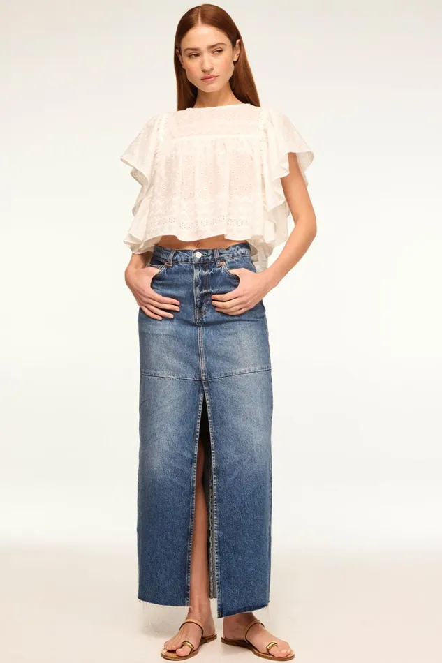 Women MISA Los Angeles Tops PENELOPE TOP White Eyelet