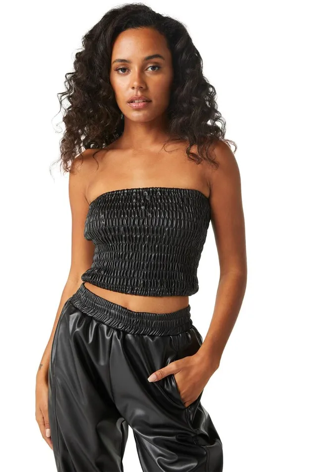 Women MISA Los Angeles Tops ROKSANA BANDEAU Black