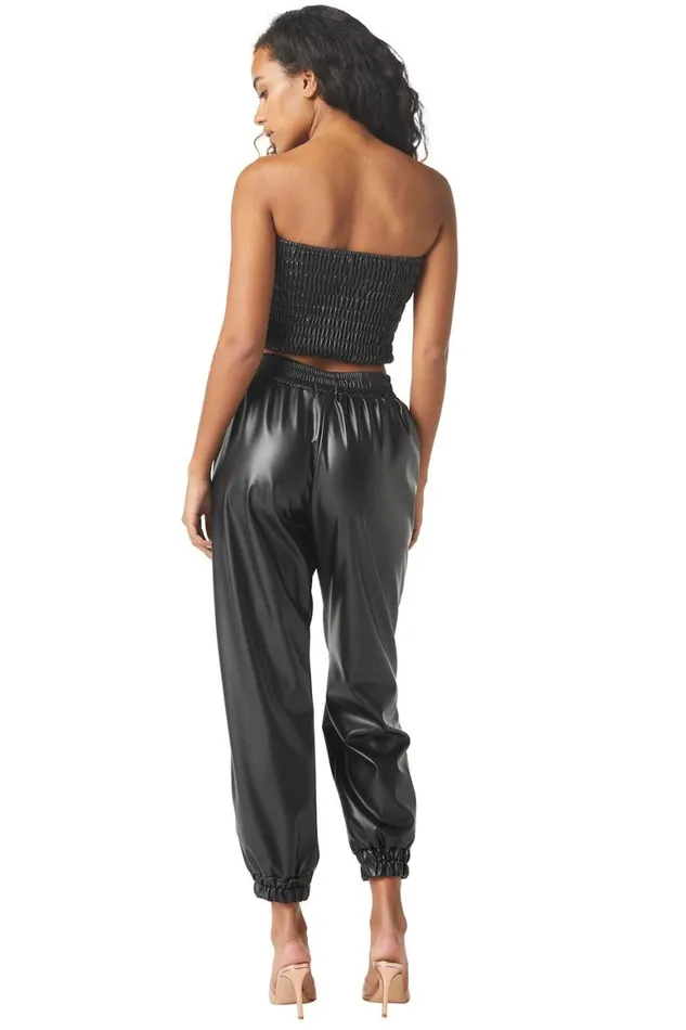 Women MISA Los Angeles Tops ROKSANA BANDEAU Black