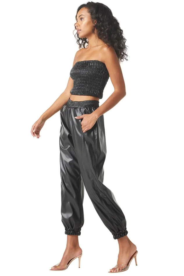 Women MISA Los Angeles Tops ROKSANA BANDEAU Black