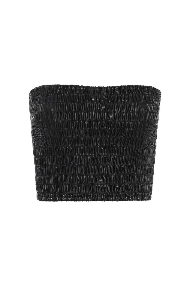 Women MISA Los Angeles Tops ROKSANA BANDEAU Black
