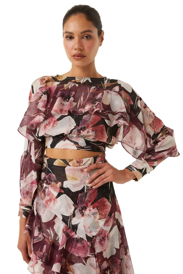 Women MISA Los Angeles Tops SILVANA TOP Flora Tropical Mix