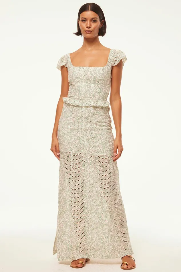 Women MISA Los Angeles Tops SORA TOP Dewdrop Eyelet