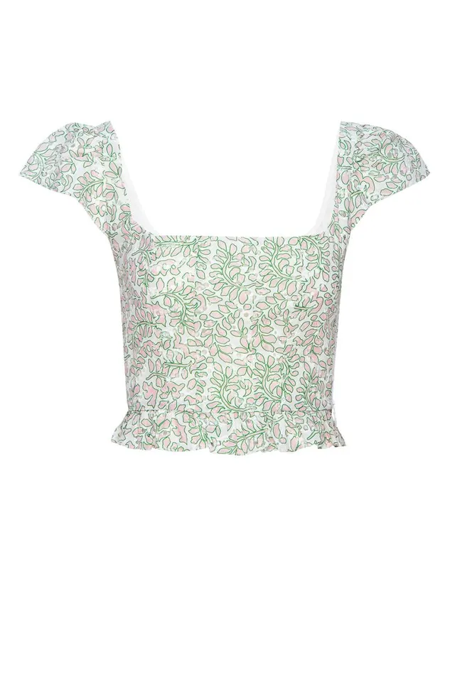 Women MISA Los Angeles Tops SORA TOP Dewdrop Eyelet