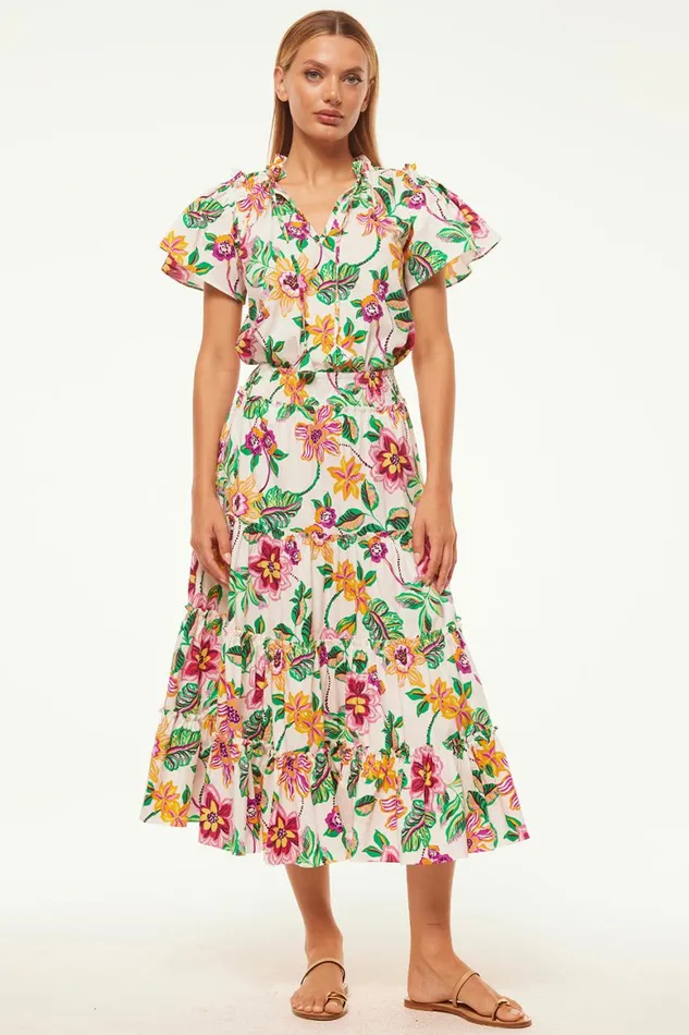 Women MISA Los Angeles Tops SUPARNA TOP Flora Exotica Cotton Poplin
