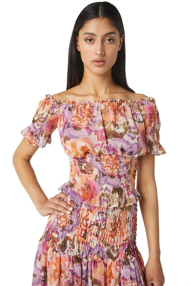 Women MISA Los Angeles Tops TOULAH TOP Sunset Blooms