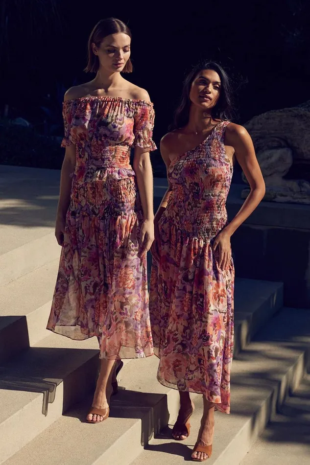 Women MISA Los Angeles Tops TOULAH TOP Sunset Blooms