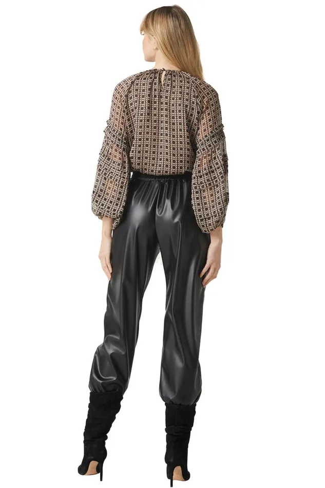 Women MISA Los Angeles Tops VICTOIRE TOP Lattice Tile