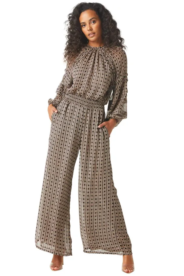 Women MISA Los Angeles Tops VICTOIRE TOP Lattice Tile