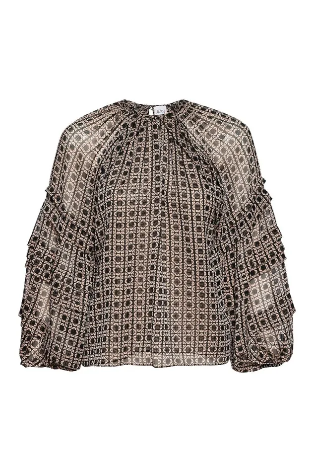 Women MISA Los Angeles Tops VICTOIRE TOP Lattice Tile