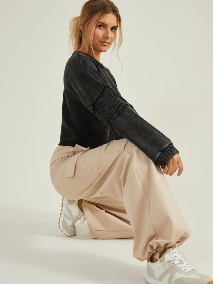 Women Missing Piece Cropped Pullover Black Altar039d State Activewear