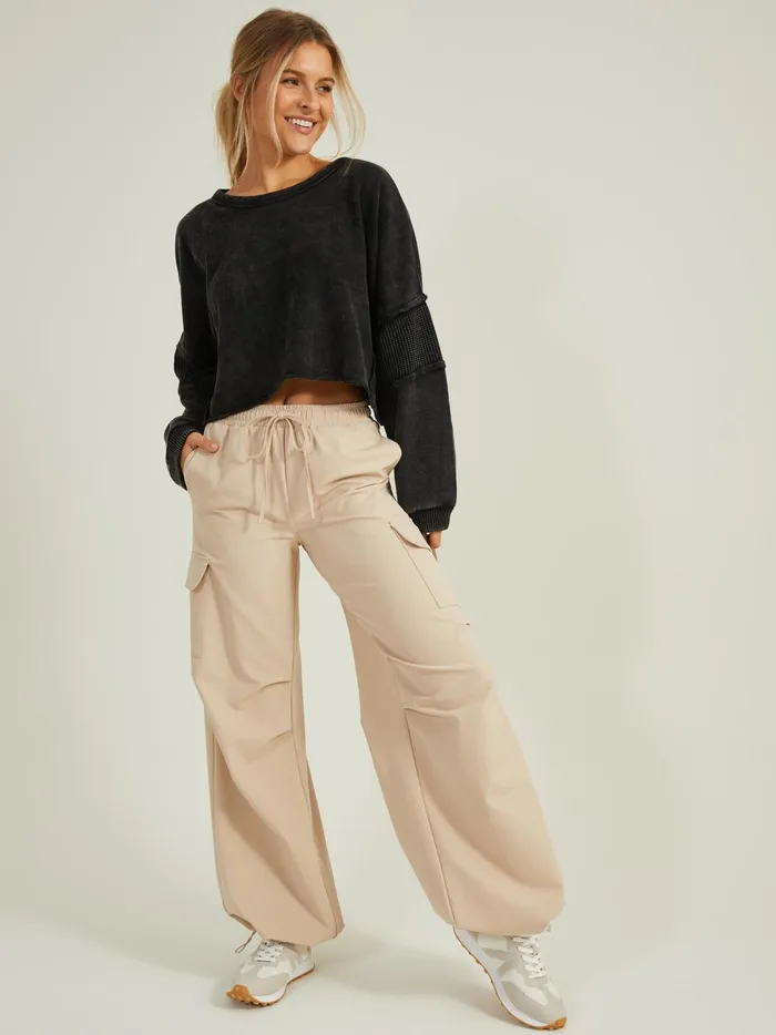 Women Missing Piece Cropped Pullover Black Altar039d State Activewear
