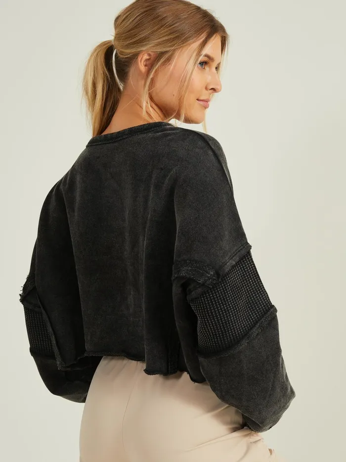 Women Missing Piece Cropped Pullover Black Altar039d State Activewear