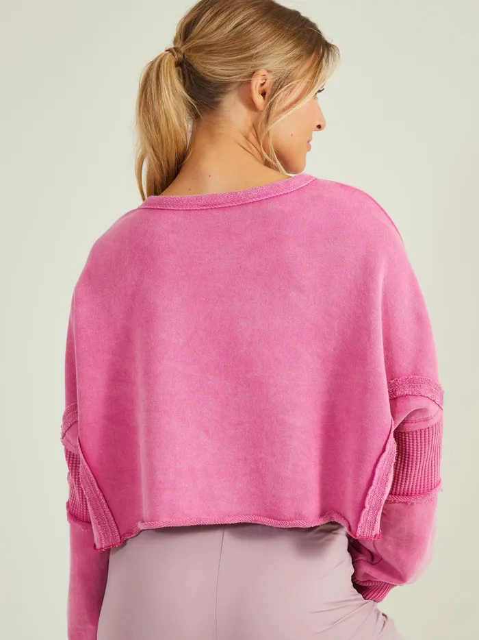 Women Missing Piece Cropped Pullover Magenta Altar039d State Activewear