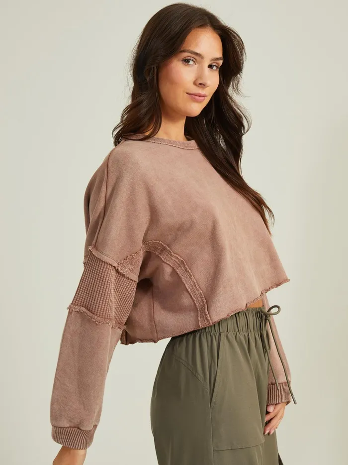Women Missing Piece Cropped Pullover Nutmeg Altar039d State Activewear